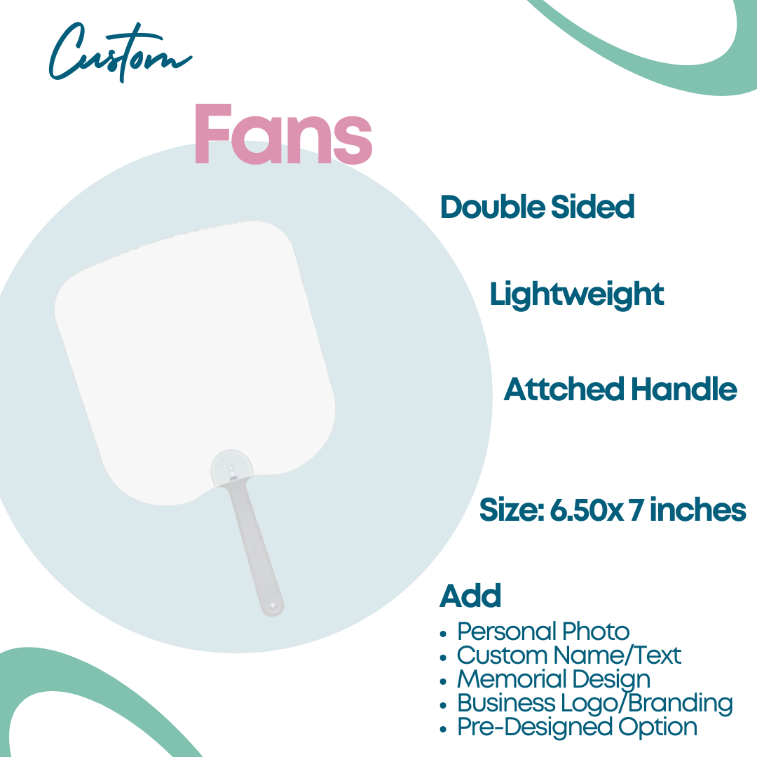 Custom Fans - Double Sided with Handle