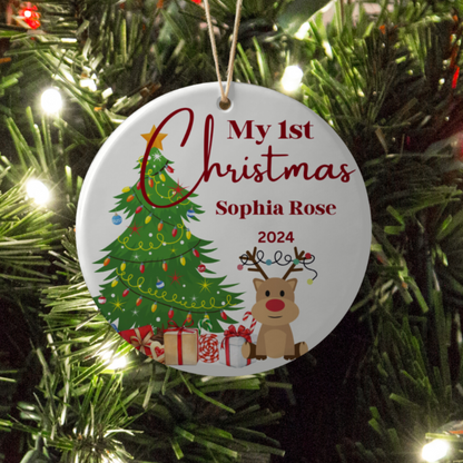 Baby's 1st Christmas Ornaments 2024 Personalized