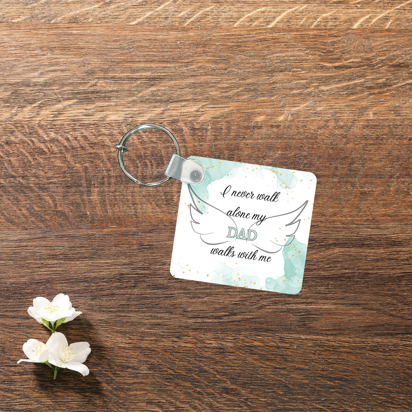 Never Walk Alone Memorial Keychain