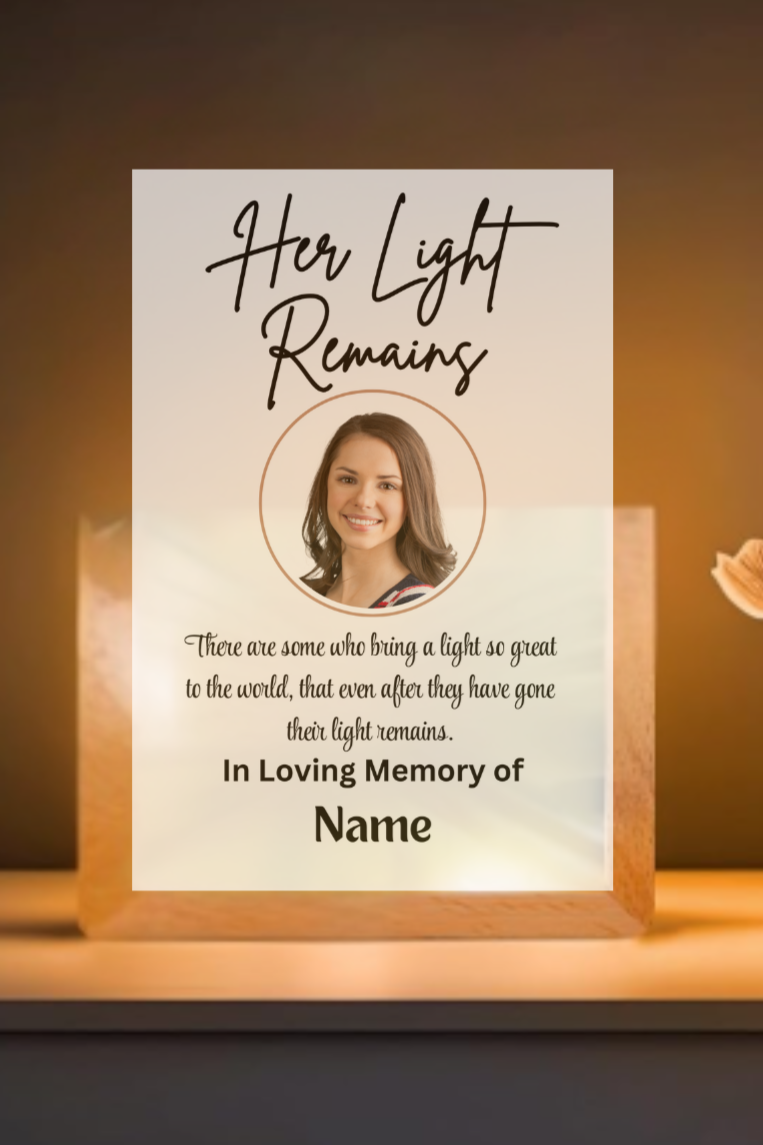 His/Her Light Remains Night Light Photo Frame