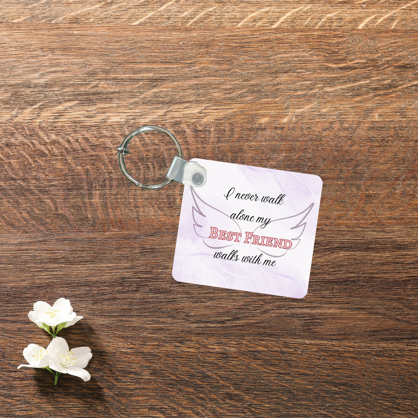 Never Walk Alone Memorial Keychain