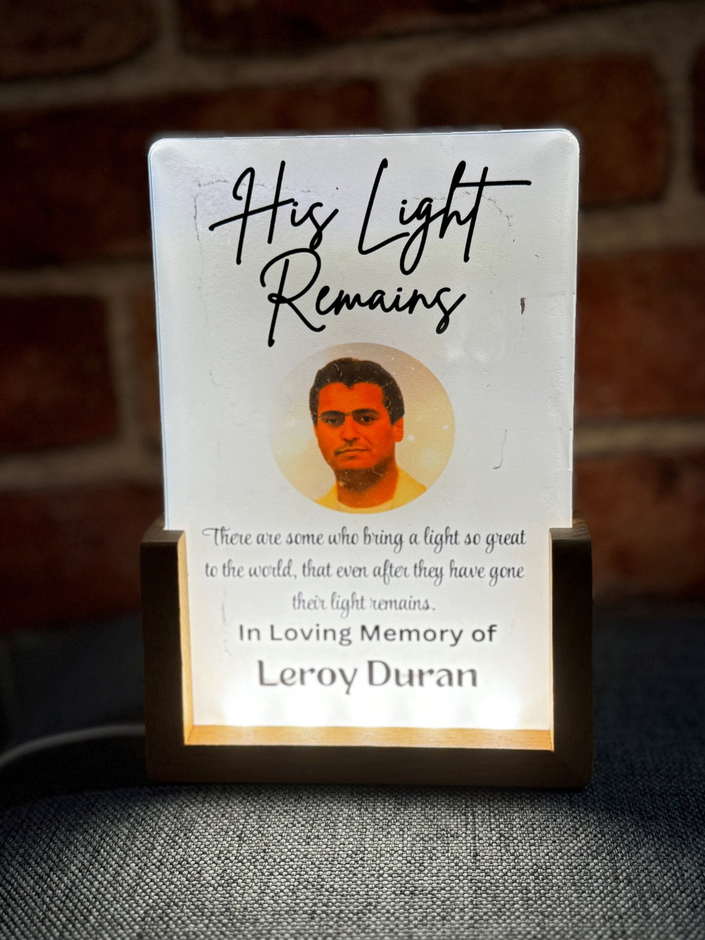 His/Her Light Remains Night Light Photo Frame