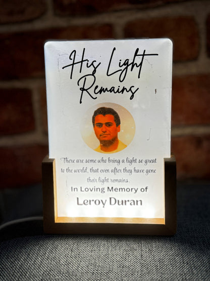 His/Her Light Remains Night Light Photo Frame